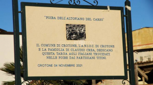 Targa in memoria delle vittime delle Foibe a Crotone