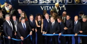 Michele Affidato al taglio del nastro del salotto del Festival di Sanremo