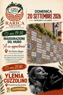 ''Rarica Festival'', domenica 20 settembre ultimo appuntamento
