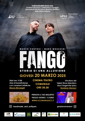 ''Fango'', storie di forza, coraggio e rinascita: il 20 marzo al Teatro Comunale di Catanzaro per il Centro Calabrese di solidariet&agrave; Ets
