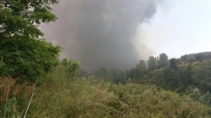 Incendio in discarica rifiuti,molto fumo