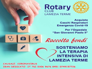 Raccolta fondi del Rotary Club Lamezia Terme contro il Coronavirus
