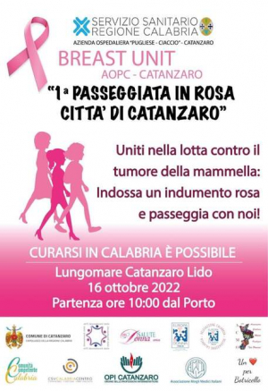 Tumori: domenica passeggiata in rosa a Catanzaro