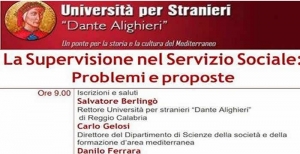 ''Supervisione professionale nel servizio sociale'' a Reggio Calabria