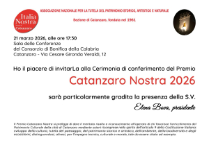 Premio ''Catanzaro Nostra'', la terza edizione celebra chi difende la bellezza e l'identit&agrave; della citt&agrave;