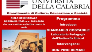 Laboratorio di Antimafia Unical: webinar sull&rsquo;Antimafia sociale tra memoria e pratiche di r-esistenza civile
