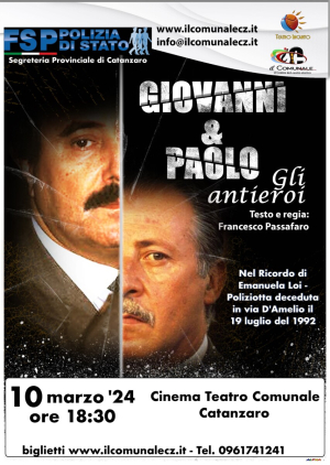 Domenica 10 marzo torna al Teatro Comunale ''Giovanni e Paolo - gli antieroi''