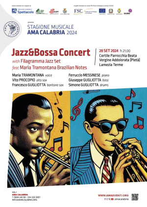 AMA Calabria, a Lamezia Terme il ''Jazz &amp; Bossa Concert'' con il Filagramma Jazz 5tet e Maria Tramontana
