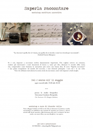Workshop di scrittura narrativa ''Saperla raccontare'' a Reggio Calabria