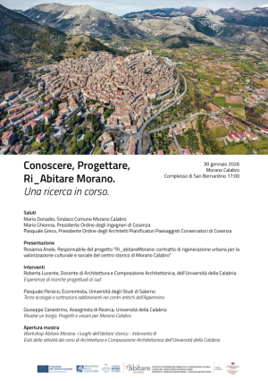 Rigenerazione, progetti e nuove visioni per il borgo, se ne discute il 30 gennaio a Morano