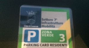 Cosenza: prorogata al 31 gennaio 2019 la validit&agrave; delle parking card 2018